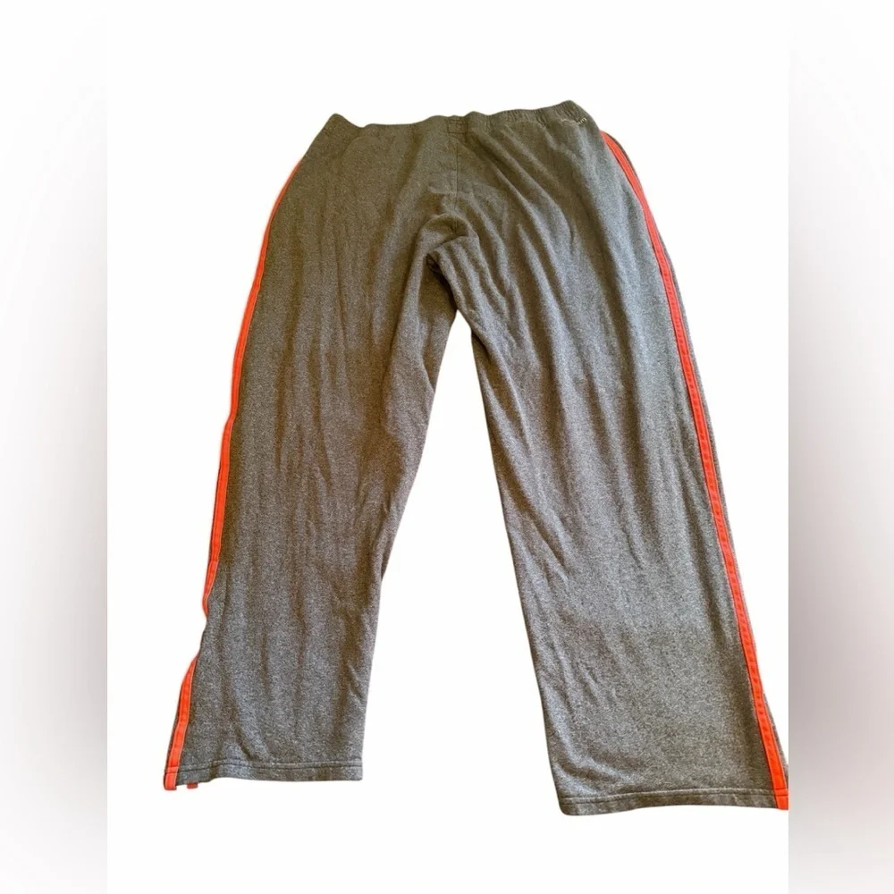 VTG Y2K Adidas Track Pants Grey Orange Stripe Size Large.